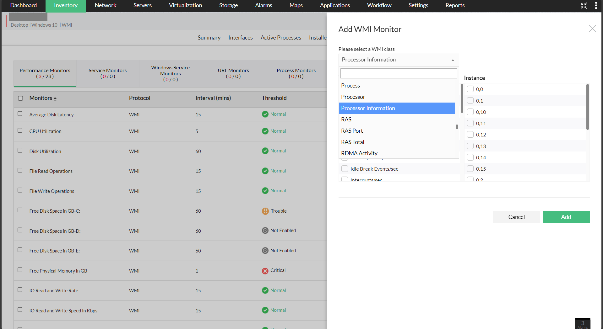 Custom WMI monitors in OpManager