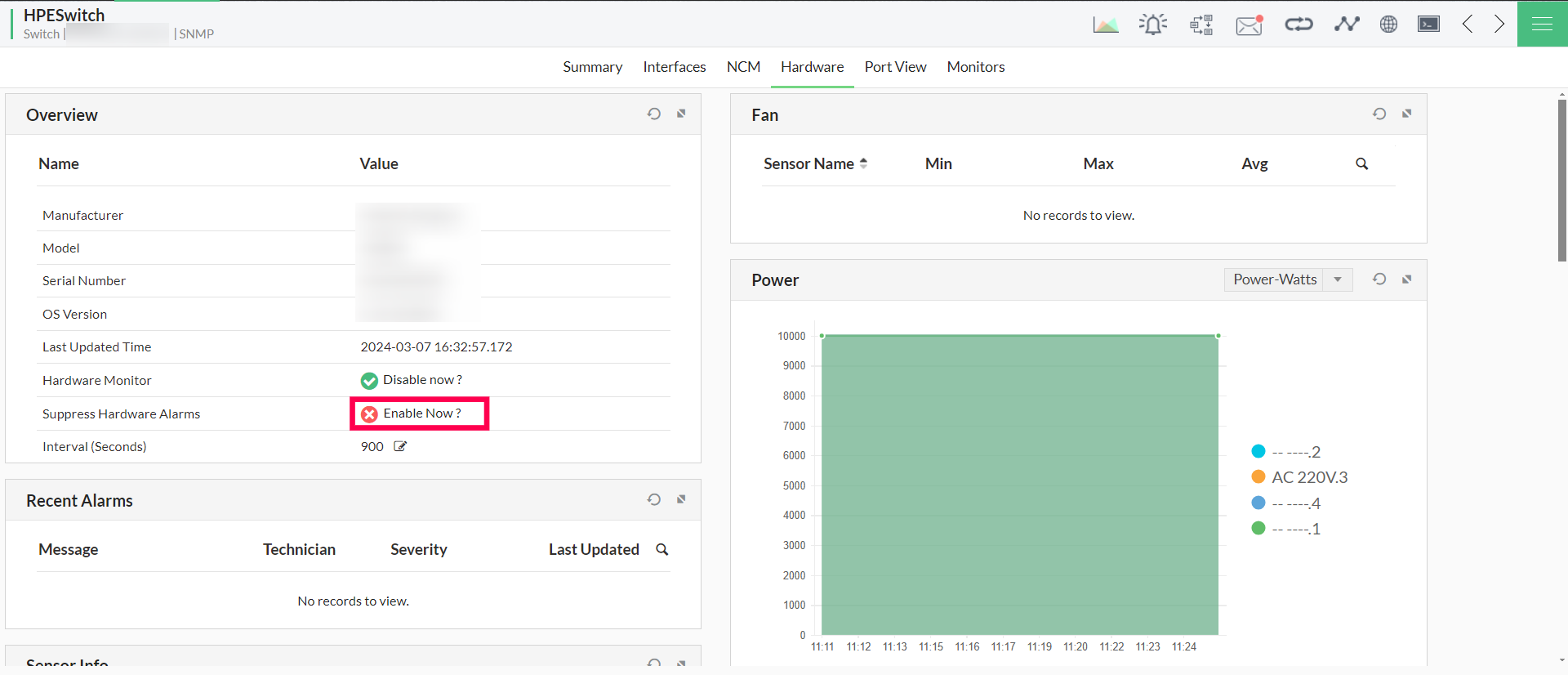 Suppress alarms in OpManager