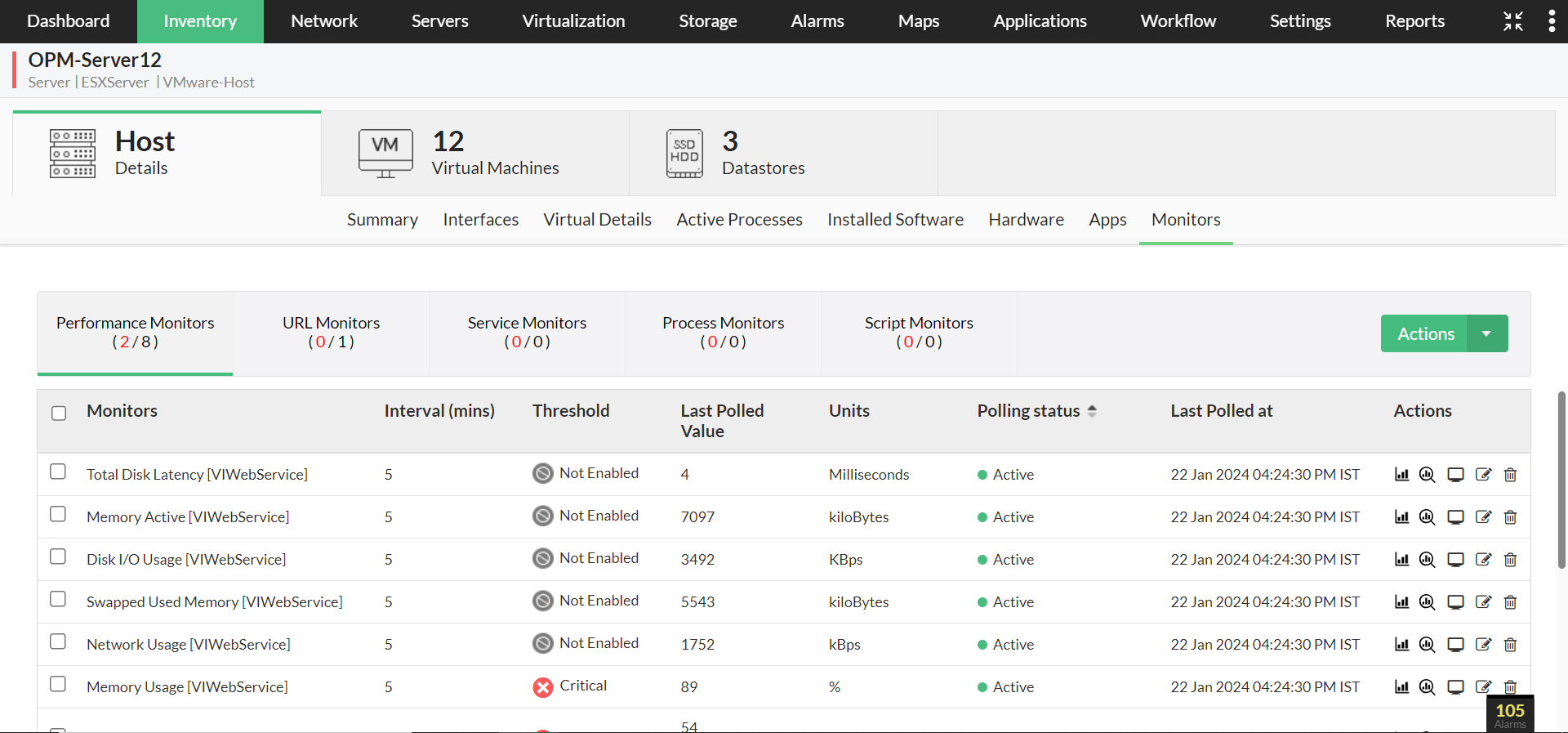 Vm alert monitors