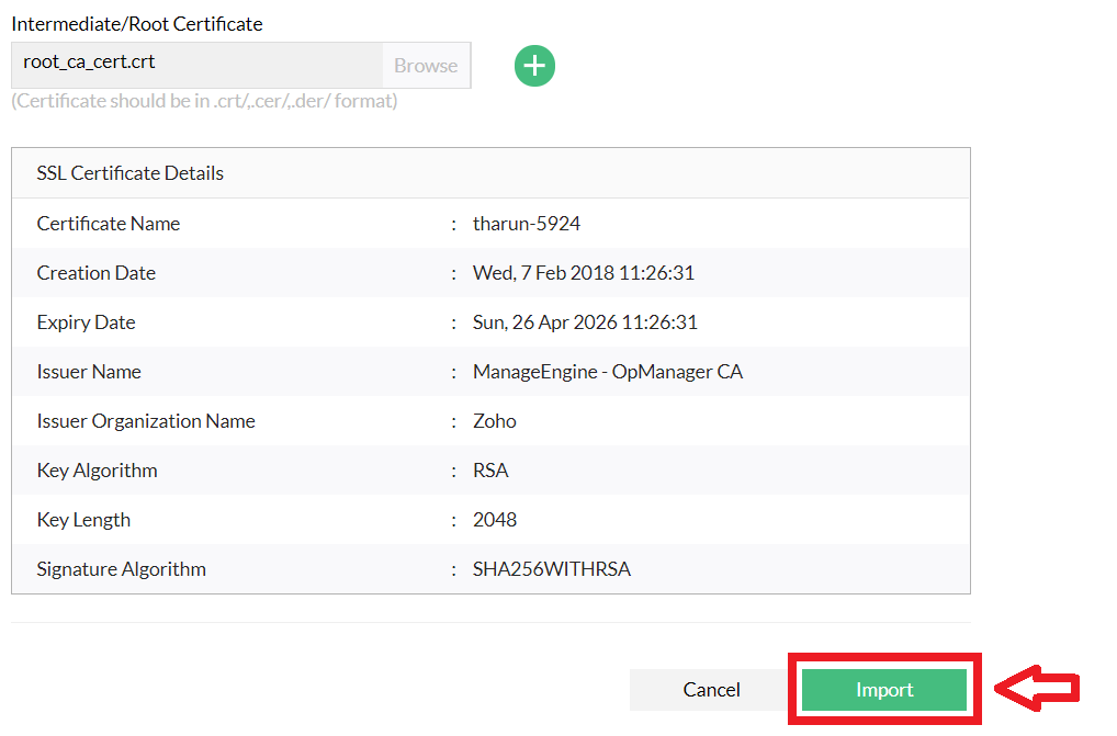 Root certificate