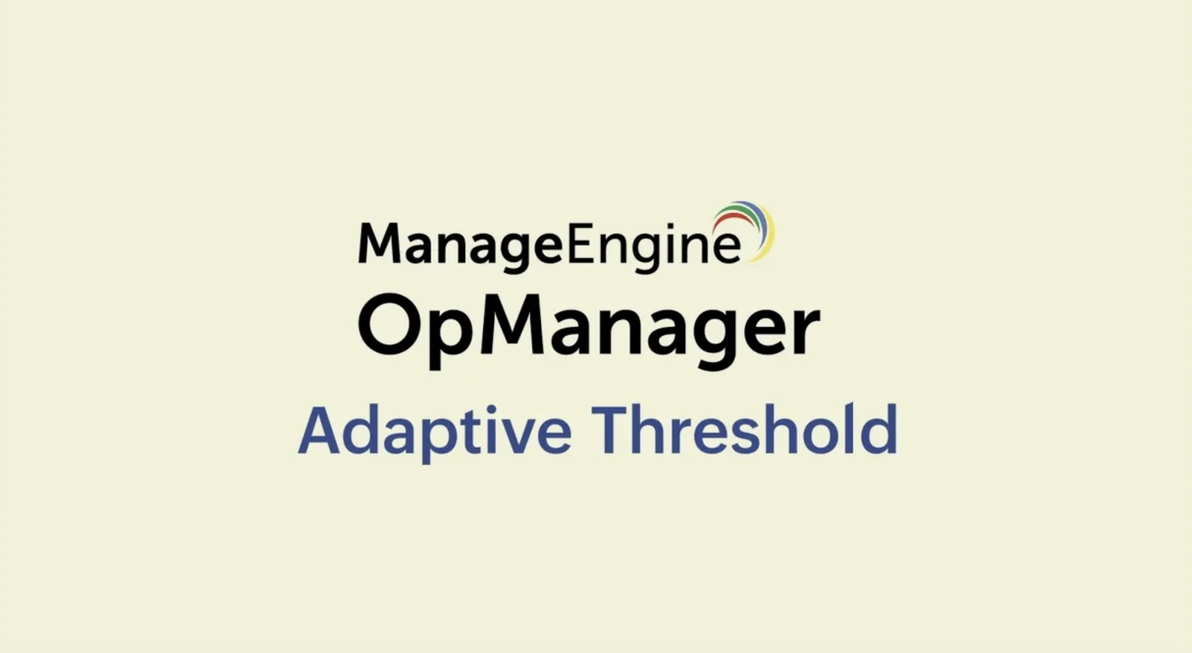 自适应阈值 - ManageEngine OpManager