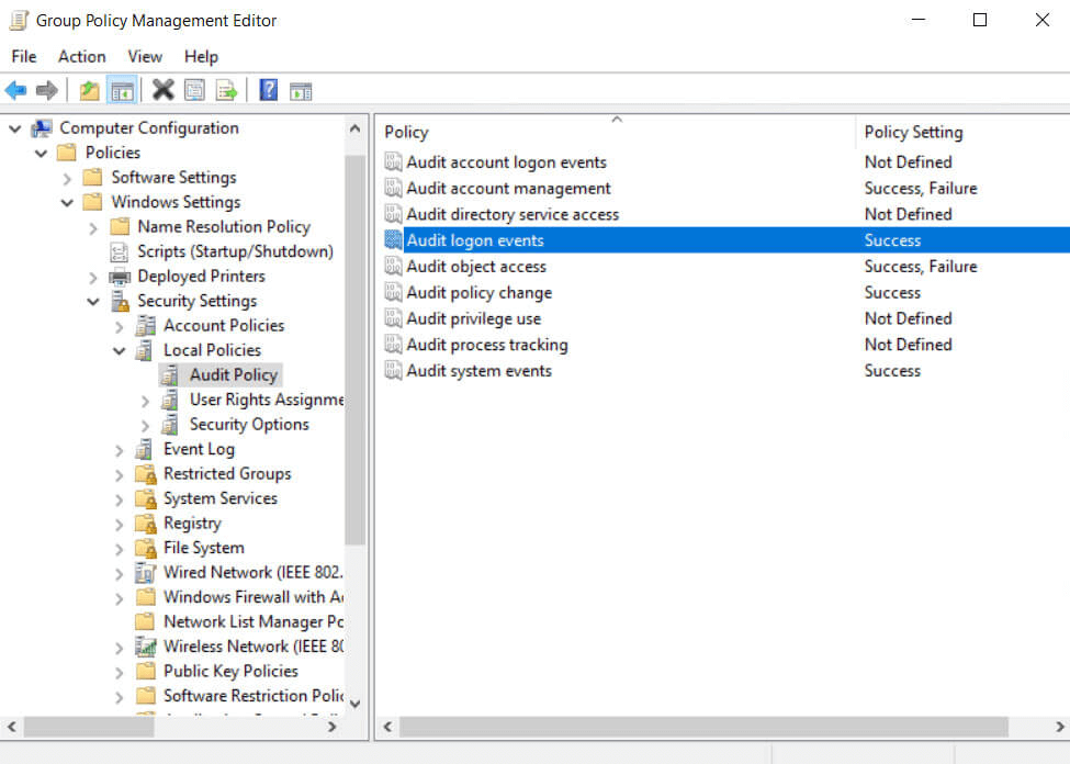 配置审计策略 - 手动过程