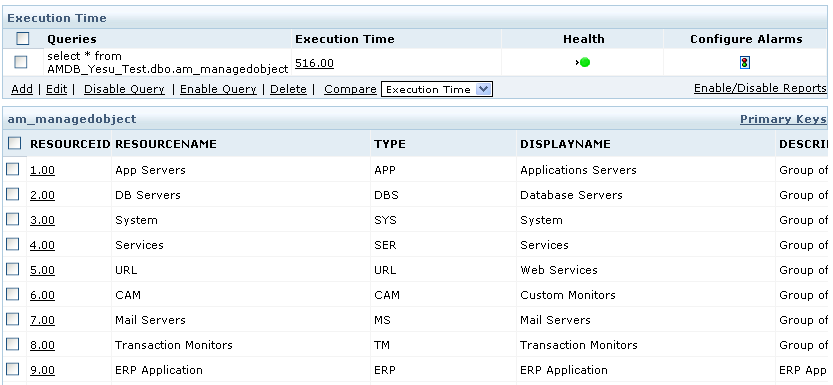 SQL Server Database Custom Query Monitoring