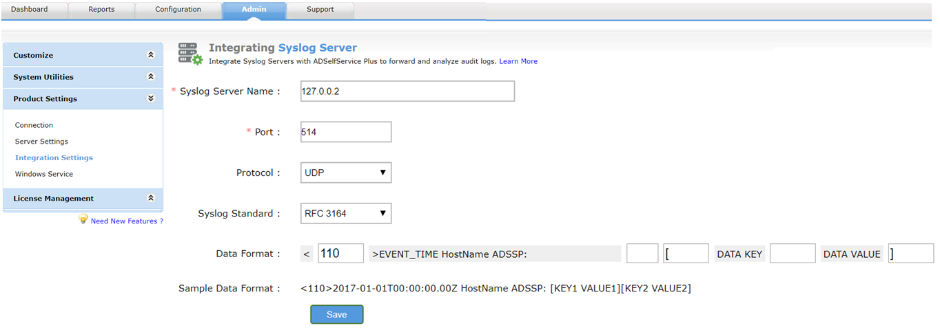 Integrating SIEM using Syslog Server